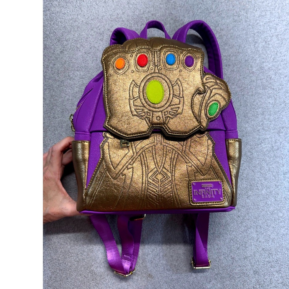 Marvel Infinity Gauntlet Mini Backpack Kids OS Purple Gold Infinity Saga Thanos